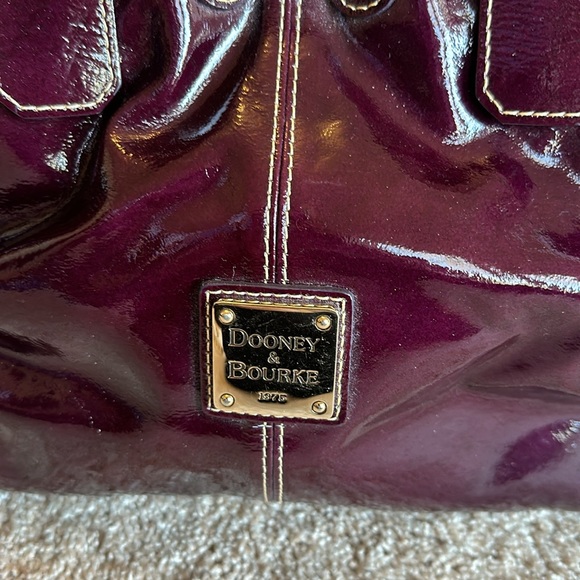 Plum patent Dooney and Burke tote - Picture 2 of 7